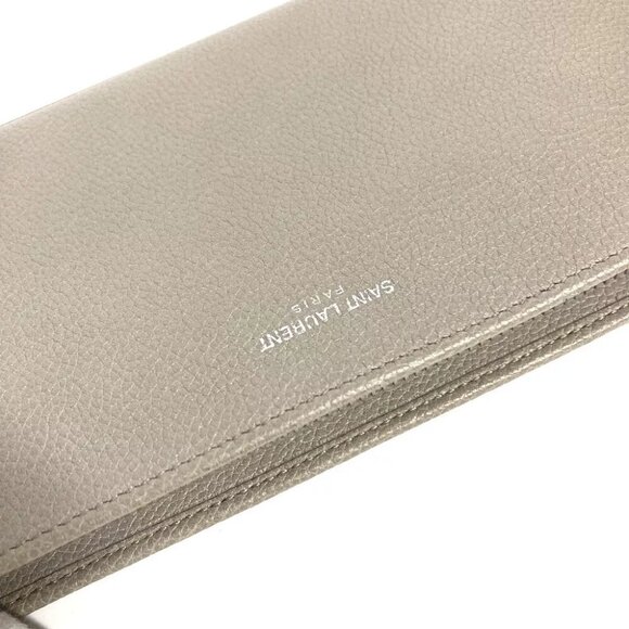 AUTHENTICITY GUARANTEED SAINT LAURENT PARIS Long wallet logo Zip Around - Picture 2 of 13